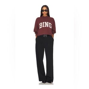 Anine Bing Bradie Sweatshirt in Deep Burgundy Sz L